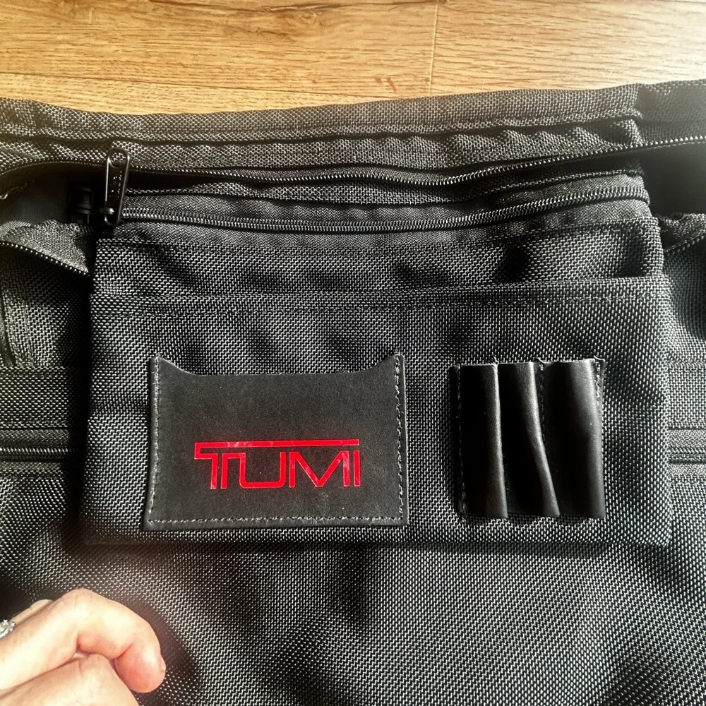 TUMI Made in USA Black Ballistic Nylon Travel Organizer Pouch vintage